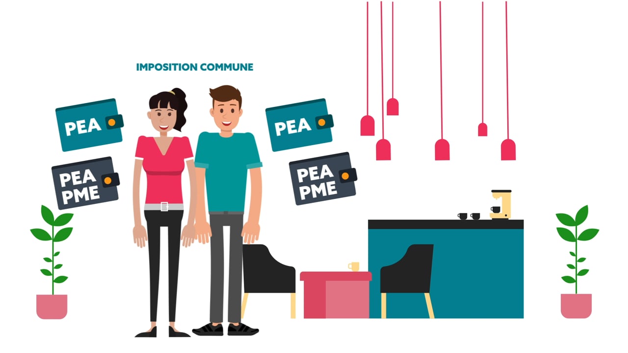 Illustration de la Vidéo Motion Design Les caractéristiques du PEA, réalisée par Toolearn pour AMUNDI