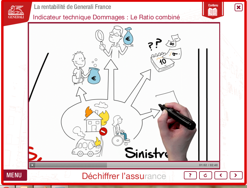 Module elearning sur mesure GENERALI Déchiffrer assurance