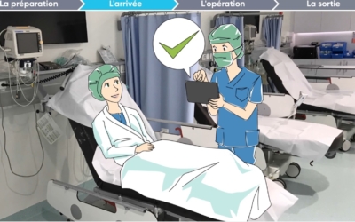Vidéo explicative avec incrustation dans un décor réel pour aborder sereinement l’hospitalisation