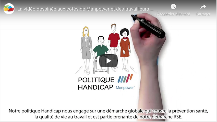 La vidéo dessinée aux côtés de Manpower et des travailleurs handicapés